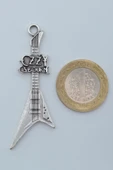 Ozzy Osbourne Elektro Gitar Gümüş Kaplama Düz Zincir Kolye thumbnail 4