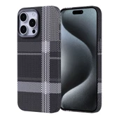 Apple iPhone 15 Pro Kılıf M-safe Şarj Özellikli Karbon Fiber Görünümlü Zore Nekst Kapak thumbnail 8