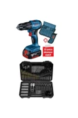 Bosch Professional GSB 185-Li 2.0 Ah Tek Akülü Kömürsüz Motor Darbeli Matkap + 23 Parça Aksesuar Set - 06019K3102 + Bosch V-Line Matkap & Vidalama Karışık Aksesuar Seti 103 Parça - 2607017367 - 1