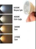(8 Adet) Cata 8W (50W) 6500K (Beyaz Işık) GU10 Duylu Led Spot Ampul - 5