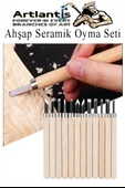 Ahşap Seramik Oyma Seti 12 li 1 Paket İskarpela Seti Paslanmaz Çelik Bıçaklı Ağaç Oyma Heykel Hobi Kretuar Gravür - 6