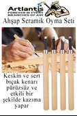Ahşap Seramik Oyma Seti 12 li 1 Paket İskarpela Seti Paslanmaz Çelik Bıçaklı Ağaç Oyma Heykel Hobi Kretuar Gravür - 5
