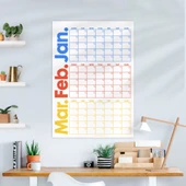 Tarihsiz Üç Aylık Duvar Takvimi, Zamansız Takvim, Planlayıcı Takvim, Rengarenk Duvar Takvimi - 70x100 cm - 1