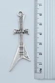 Megadeth Elektro Gitar Gümüş Kaplama Düz Zincir Kolye thumbnail 3