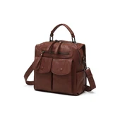 Yıkama Deri Sırt Askılı Kadın Çantası 21K Barcelona 1917 thumbnail 4