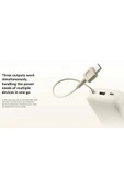 Xiaomi 33W 20.000Mah Mavi Powerbank USB ve USB-C Portu ve USB-C Entegre Kablo BHR8851GL - 8