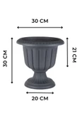 6 Litre Nergiz Plastik Saksı No0 30cm Antrasit Gri Saksı - 1
