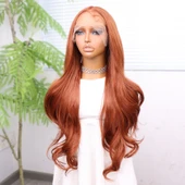 Bakır Bebek Saçlı Fiber Sentetik Tül Peruk thumbnail 4