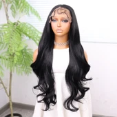 Siyah Renk Bebek Saçlı Fiber Sentetik Tül Peruk thumbnail 4