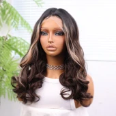 Açık Kahve Balköpüğü Işıltılı Bebek Saçlı Geniş Dalgalı Fiber Sentetik Tül Peruk thumbnail 4