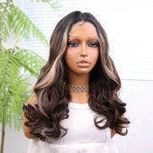 Açık Kahve Balköpüğü Işıltılı Bebek Saçlı Geniş Dalgalı Fiber Sentetik Tül Peruk thumbnail 3