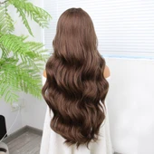 Bebek Kumralı Fiber Sentetik Geniş Dalgalı Tül Peruk thumbnail 5