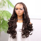 Kumral Bebek Saçlı Fiber Sentetik Dalgalı Tül Peruk thumbnail 4