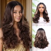 Açık Kahve Balköpüğü Işıltılı Bebek Saçlı Geniş Dalgalı Fiber Sentetik Tül Peruk thumbnail 1