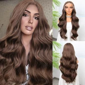 Bebek Kumralı Fiber Sentetik Geniş Dalgalı Tül Peruk thumbnail 1