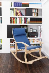 Mobildeco Padişah Ahşap Sallanan Sandalye Mavi - Doğal - 1