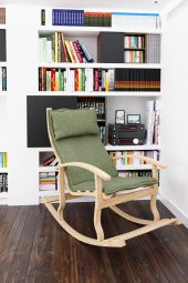 Mobildeco Padişah Ahşap Sallanan Sandalye Yeşil - Doğal - 1