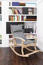 Mobildeco Padişah Ahşap Sallanan Sandalye Gri - Doğal - 1