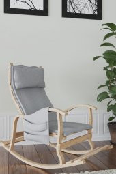 Mobildeco Sultan Ahşap Sallanan Sandalye Gri (Doğal) - 1