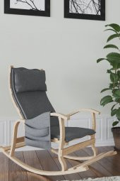 Mobildeco Sultan Ahşap Sallanan Sandalye Füme (Doğal) - 1