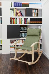 Mobildeco Padişah Ahşap Sallanan Sandalye Yeşil - Doğal - 2