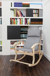 Mobildeco Padişah Ahşap Sallanan Sandalye Gri - Doğal - 2