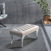 Mobildeco Kapitoneli Ayak Ucu Kapı Önü Antre Bench Puf Bej - 1