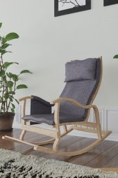 Mobildeco Sultan Ahşap Sallanan Sandalye Füme (Doğal) - 3