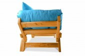 Mobildeco Kombin Wood Ahşap İki Kişilik Kanepe (Ceviz/Mavi) - 5