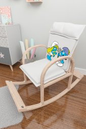 Mobildeco Şirin Ahşap Sallanan Sandalye Dinlenme Koltuğu Şirinler - 3