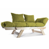 Mobildeco Kombin Wood Ahşap İki Kişilik Kanepe (Doğal/Yeşil) - 2