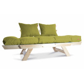 Mobildeco Kombin Wood Ahşap İki Kişilik Kanepe (Doğal/Yeşil) - 4