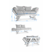 Mobildeco Kombin Wood Ahşap İki Kişilik Kanepe (Doğal/Yeşil) - 3