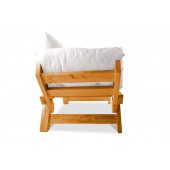 Mobildeco Kombin Wood Ahşap İki Kişilik Kanepe (Ceviz/Krem) - 4