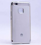 Huawei P9 Lite Kılıf Zore Kenarı Tek Sıra Taşlı Silikon - 4