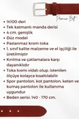 Lacivert Büyük Beden Hakiki Deri 4 cm. Tokalı Düz Model Erkek Kemer - 405-Battal thumbnail 7