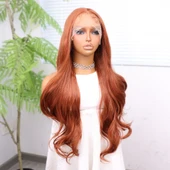 Bakır Bebek Saçlı Fiber Sentetik Tül Peruk thumbnail 3