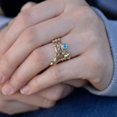 14 Ayar Altın Çoklu Figürlü Yüzük thumbnail 4