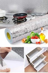 Mutfak Tezgah Üstü Çekmece İçi Folyo Kaplama Gümüş Yapışkanlı 10 Metre X 40 Cm Kolay Silinir Lüx Mod - 1