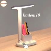 Masa Lambası Şarjlı Gece Lambası 10w 3 Renk Telefon Tutucu Dokunmatik Kademeli Çalışma Okuma Işığı thumbnail 6