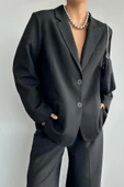 Oversize Ceket - Siyah - 4