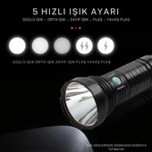 Farissu Robot USB Şarj Edilebilir El Feneri – Taşınabilir, Dayanıklı ve Su Geçirmez Kamp Işığı - 2