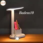 Masa Lambası Şarjlı Gece Lambası 10w 3 Renk Telefon Tutucu Dokunmatik Kademeli Çalışma Okuma Işığı thumbnail 5