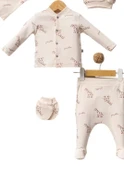 % 100 PAMUKLU ZÜRAFALI  5'Lİ ZIBIN SET  KALİTELİ BEBEK TAKIM HASTANE ÇIKIŞI HEDİYELİK - 4