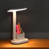 Masa Lambası Şarjlı Gece Lambası 10w 3 Renk Telefon Tutucu Dokunmatik Kademeli Çalışma Okuma Işığı thumbnail 9