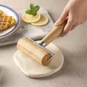 Porsima 366 Ahşap Saplı Rulo Merdane, Oklava, Ahşap Spatula, Pürüzsüz Oklava Pizza Börek Açma - 4