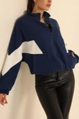 3 İPLİK FERMUARLI BELİ LASTİKLİ SWEATSHIRT HIRKA - 9