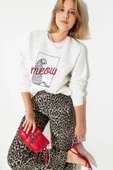 LEOPAR DESENLI  3 İPLİK ŞARDONLU SWEATSHIRT - 4