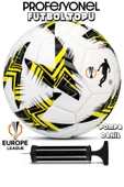 Telvesse Futbol Topu Europe Ligi Pompalı Set Dayanıklı Sert Zemin Halı Saha Futbol Topu Sarı 100 - 1