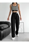 DÜĞMELİ PİLELİ ESNEK PALOZZO PANTOLON - 8